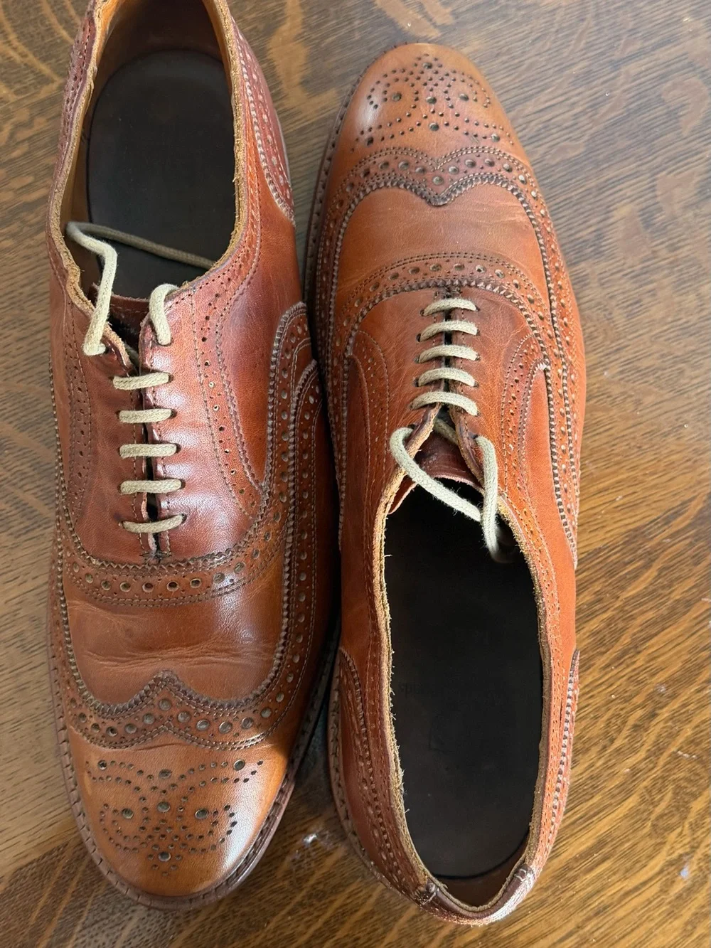 Allen Edmonds McTavish 4035 Brown Leather Wingtip Oxford Men’s 12 D Made in USA